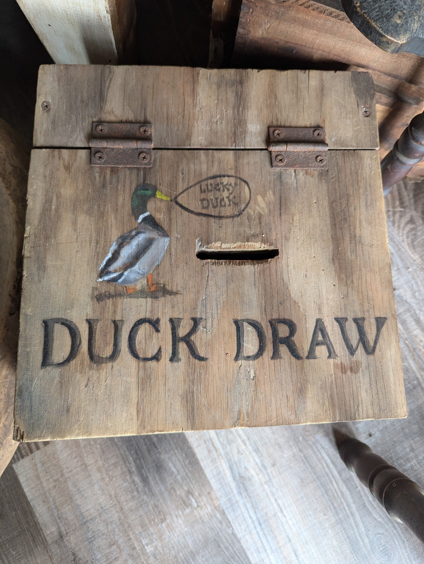 Lucky Duck Draw Wooden Box