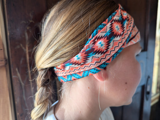 Indian Working Out Head Bands - Pink and Teal