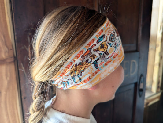 Indian Working Out Head Band- Yellow and Orange