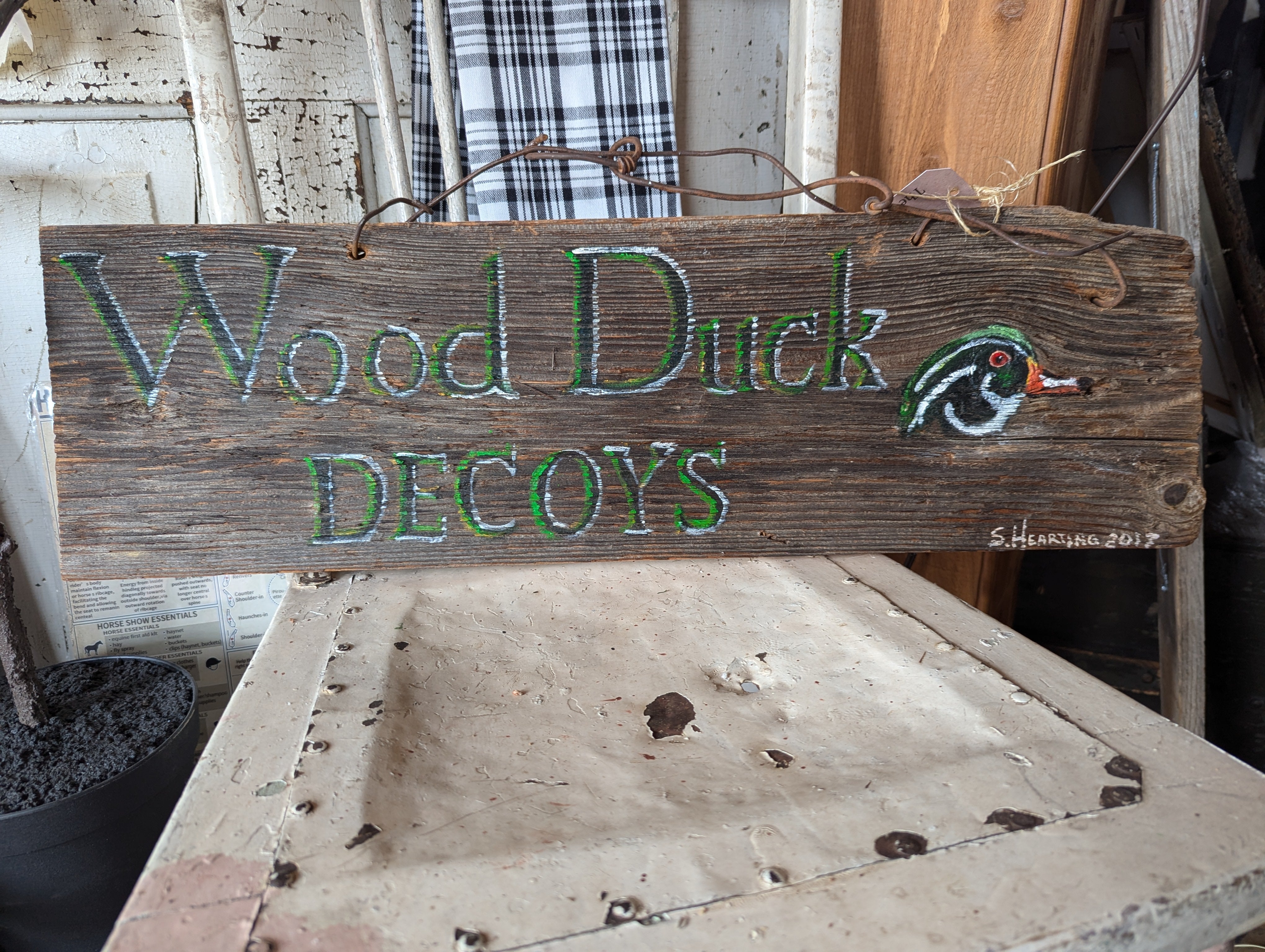 Duck Key Sign Wood Duck Decoy Sign – Rustic Duck Lake Art